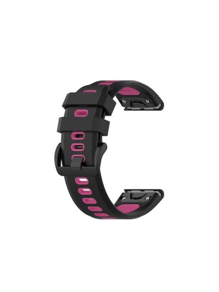 Για Garmin Instinct 2S   Για Garmin Fenix ​​7s   Για Garmin Descent Mk2S   Για Garmin Fenix ​​6S   Για Garmin Fenix ​​5S plus 20mm Δίχρωμη ζώνη ρολογιών σιλικόνης Jack (Black Magenta)