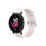 For Huawei Watch GT 2 42mm Silicone Watch Band with Silver Buckle(Quicksand Pink)