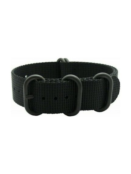 Ανταλλακτικό λουράκι QuickFit Three Buckle Black για Samsung Galaxy Watch5 (40mm & 42mm)/Watch4 (40mm & 44mm)/ Watch4 Classic (42mm & 46mm)/ Watch3(41mm)/Active 2(40/44mm)/Amazfit GTS 3 (43mm)/GTR(42mm) (20mm)