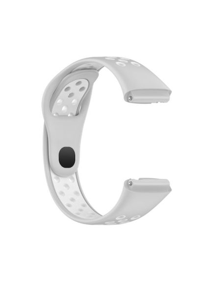 Xiaomi For Redmi Watch 3 Active Two Color Silicone Watch Band (ΓΚΡΙ +ΑΣΠΡΟ )