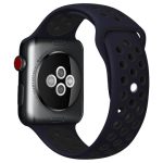 For Apple Watch Series 7 45mm / 6 & SE & 5 & 4 44mm / 3 & 2 & 1 42mm Fashionable Classical Silicone Sport Watch Band ( Black)