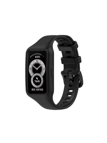 Για Huawei Band 7 / 6 Pro / 6 / Honor Band 6 Universal Integrated Silicone Watch Band (Μαύρο)