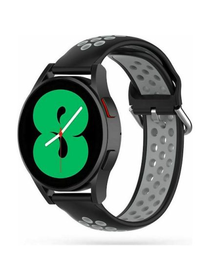 Λουράκι Σιλικόνης 20mm Black / Grey (Galaxy Watch4 / Watch4 Classic)