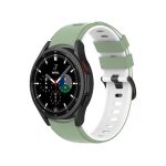 Για Samsung Galaxy Watch5 Pro 45mm/5 44mm/5 Δίχρωμη ζώνη σιλικόνης με λουράκι ρολογιού 40mm (ανοιχτό πράσινο λευκό)