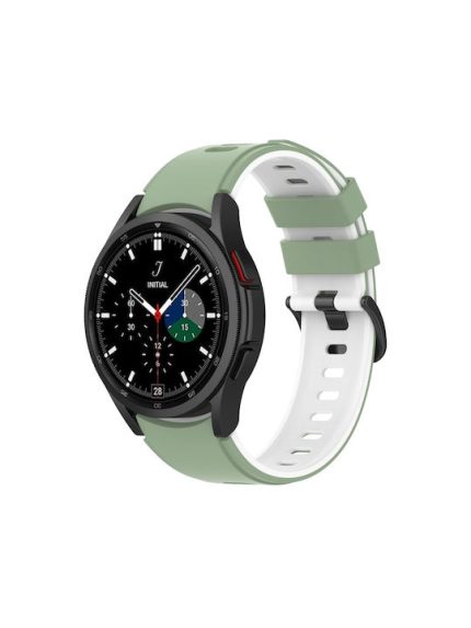 Για Samsung Galaxy Watch5 Pro 45mm/5 44mm/5 Δίχρωμη ζώνη σιλικόνης με λουράκι ρολογιού 40mm (ανοιχτό πράσινο λευκό)