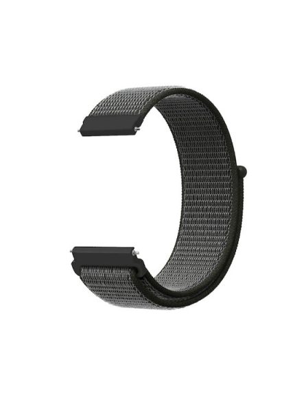 For Samsung Galaxy Watch 42mm Nylon Braided Watch Band   (ΜΑΥΡΟ)