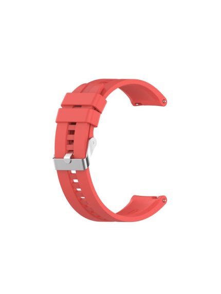 Λουράκι Σιλικόνης Με Ασημί Κούμπωμα Για Το Amazfit GTR 4 (46MM) Red