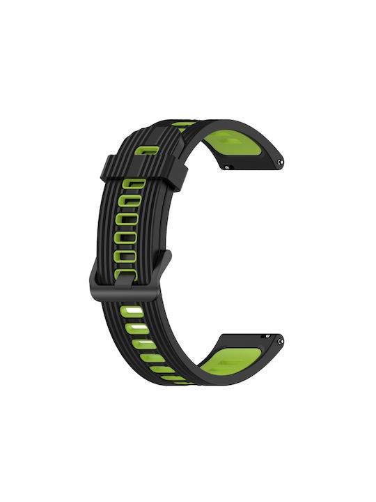 1a47bdd6-8f5f-4a46-8c71-9c51eeeb65cb_0.jpg Για Samsung Galaxy Watch4/Active2 Ζώνη ρολογιών σιλικόνης δύο χρωμάτων 20 mm (Black Lime Green) - Image 1