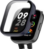 Για Redmi Watch 3 Active PC + Tempered Film Ενσωματωμένη προστατευτική θήκη ρολογιού (Μπλε μελάνι)