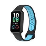 For Redmi Band 2 Loop Two-Color Breathable Silicone Watch Band ( ΜΑΥΡΟ + ΜΠΛΕ )