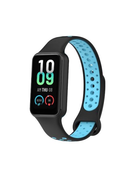 For Redmi Band 2 Loop Two-Color Breathable Silicone Watch Band ( ΜΑΥΡΟ + ΜΠΛΕ )