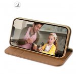 DUX DUCIS Hivo - Δερμάτινη θήκη πορτοφολιού για Apple iPhone 15 καφέ - Image 4