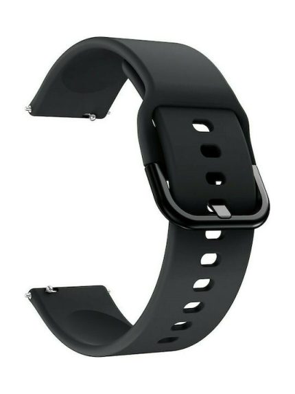 Λουράκι Σιλικόνης με Αγκράφα Μαύρο (Amazfit GTS 2 / GTS 2 Mini / GTS 2e)
