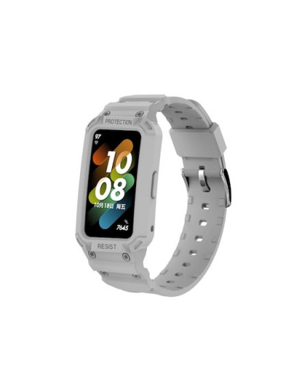 Για Huawei Band 7 / 6 / Honor Band 6 Ενσωματωμένη ζώνη παρακολούθησης TPU (ανοιχτό γκρι)