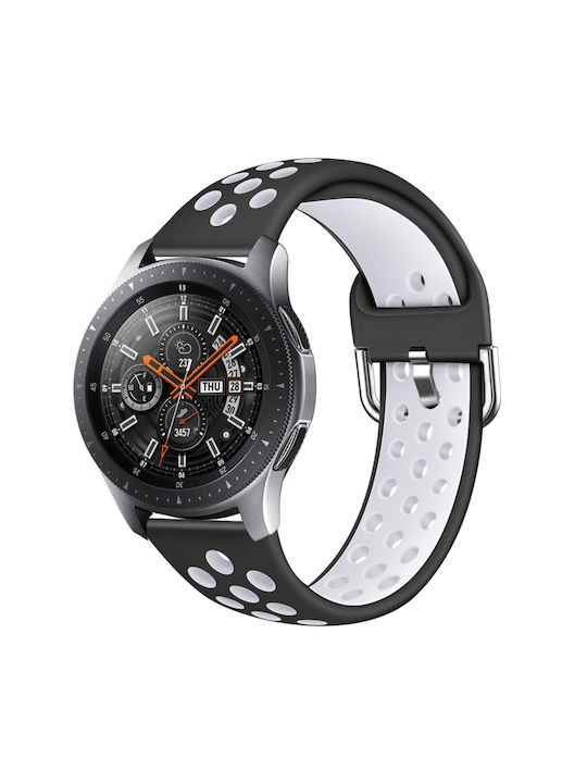 1eabf5c9-c5ae-4206-97f2-1ef931bfd334_0.jpg For Galaxy Watch 46 / S3 / Huawei Watch GT 1 / 2 22mm Smart Watch Silicone Double Color Watch Band, Size:S(Black White) - Image 1
