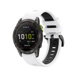 Για Garmin Fenix ​​7X 26mm, δίχρωμη αθλητική ζώνη ρολογιών σιλικόνης (Λευκό+μαύρο)Fenix 7X Solar-Tactix Delta-Enduro-Fenix 6-Fenix 6X Pro-Fenix 6X Sapphire-Fenix 5X Sapphire-Fenix 5X Plus-Fenix 3-Fenix 3 HR-Fenix 3 Sapphire-Descent MK 2-Descent MK 2i- End