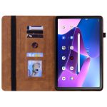For Tab M10 10.1 3rd Gen Skin Feel Solid Color Zipper Leather Tablet Case(Brown) - Image 2
