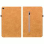 For Lenovo Tab M10 10.1 3rd Gen Skin Feel Solid Color Zipper Leather Tablet Case(Yellow) - Image 4