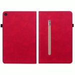 For Lenovo Tab M10 10.1 3rd Gen Skin Feel Solid Color Zipper Leather Tablet Case(Red) - Image 2
