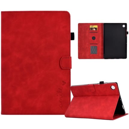 Για Huawei MatePad T 10 / T 10s / Honor Pad 6 / X6 ανάγλυφο Smile Flip Tablet Δερμάτινη θήκη (Κόκκινη)