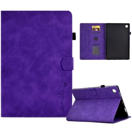 Για Huawei MatePad T 10 / T 10s / Honor Pad 6 / X6 ανάγλυφο Smile Flip Tablet Δερμάτινη θήκη (Μωβ)