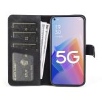 Για OPPO A96 5G Οριζόντια αναποδογυρισμένη δερμάτινη θήκη τηλεφώνου (Μαύρη) - Image 2