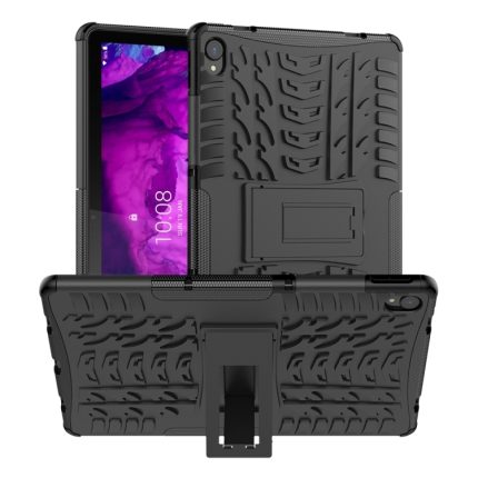 Για Lenovo Tab P11 Tire Texture Προστατευτική θήκη TPU+PC με θήκη (Μαύρη)