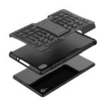 Για Lenovo Tab M8 (2020) TB-8705F 8,0 ιντσών με υφή ελαστικού, προστατευτική θήκη TPU+PC με θήκη (Μαύρη) - Image 3