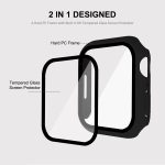 ENKAY Hat-Prince 2 σε 1 Πλαίσιο PC + Θήκη πλήρους κάλυψης 9H Tempered Glass Protector για Apple Watch Series 8 / 7 45mm (Πράσινο)