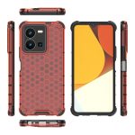 Για vivo Y35 4G / Y22S 4G Global Lanyard Honeycomb Phone Case (Κόκκινη) - Image 2