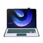 For Xiaomi Pad 6 / Pad 6 Pro A0N7-A Lambskin Texture Ultra-thin Bluetooth Keyboard Leather Case with Touchpad(Dark Green) - Image 4