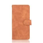For OPPO Realme C21 Solid Color Skin Feel Magnetic Buckle Horizontal Flip Calf Texture PU Leather Case with Holder & Card Slots & Wallet   (Brown) - Image 2