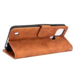 For OPPO Realme C21 Solid Color Skin Feel Magnetic Buckle Horizontal Flip Calf Texture PU Leather Case with Holder & Card Slots & Wallet   (Brown) - Image 3