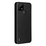 For Realme C21 Carbon Fiber Texture Horizontal Flip TPU + PC + PU Leather Case with Card Slot   (Black) - Image 2
