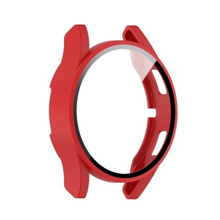 For Samsung Galaxy Watch4 44mm PC Protective Case with Tempered Glass Film(Red)