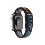 Για Apple Watch Ultra 49mm / Σειρά 8&7 45mm / SE 2&6&SE&5&4 44mm / 3&2&1 42mm Rainbow Sport Watch Band (Μαύρο)