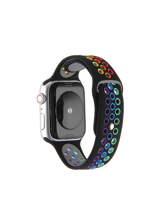 2145c749-a962-4e02-9a12-082279648314_0.jpg Για Apple Watch Ultra 49mm / Σειρά 8&7 45mm / SE 2&6&SE&5&4 44mm / 3&2&1 42mm Rainbow Sport Watch Band (Μαύρο) - Image 1