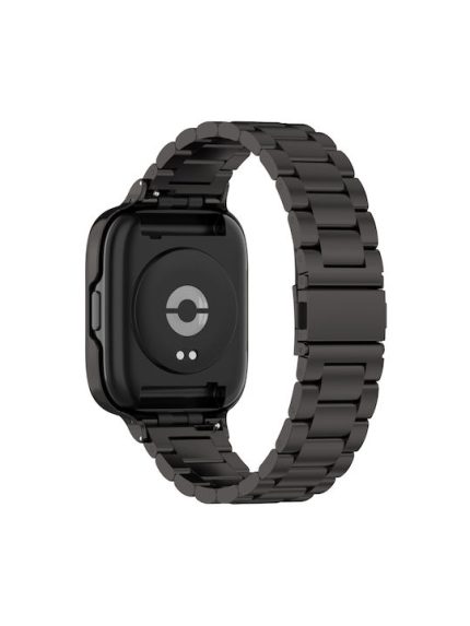 For Redmi Watch 3 Active 2 in 1 Three-bead Metal Watch Band with Watch Frame(Black)