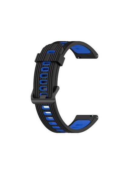 For Amazfit GTR 3/GTR 3 Pro/GTR 2 22mm Two-color Stripe Silicone Watch Band(Black Blue)