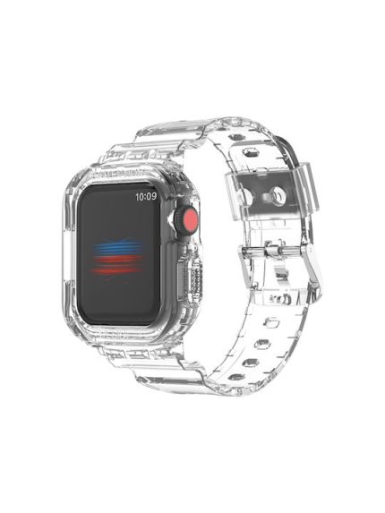 Για Apple Watch Ultra 49mm Armor Integrated TPU Watch Band (Διαφανές)