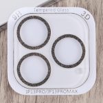 For iPhone 13 Pro / 13 Pro Max Glitter Ring Tempered Glass Camera Lens Film (Black) - Image 2