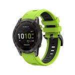 Για Garmin Fenix ​​7X 26mm, δίχρωμη αθλητική ζώνη ρολογιών σιλικόνης (πράσινο + μαύρο) )Fenix 7X Solar-Tactix Delta-Enduro-Fenix 6-Fenix 6X Pro-Fenix 6X Sapphire-Fenix 5X Sapphire-Fenix 5X Plus-Fenix 3-Fenix 3 HR-Fenix 3 Sapphire-Descent MK 2-Descent MK 2