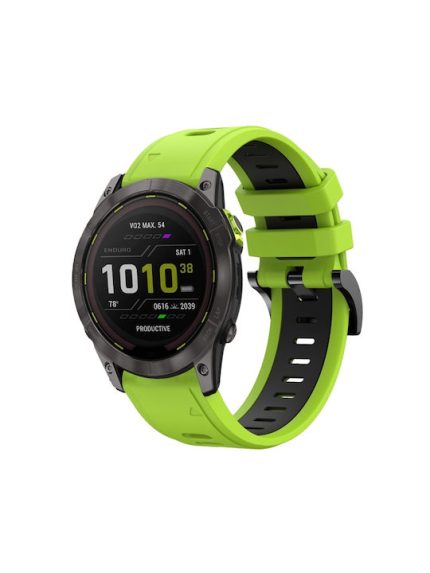 Για Garmin Fenix ​​7X 26mm, δίχρωμη αθλητική ζώνη ρολογιών σιλικόνης (πράσινο + μαύρο) )Fenix 7X Solar-Tactix Delta-Enduro-Fenix 6-Fenix 6X Pro-Fenix 6X Sapphire-Fenix 5X Sapphire-Fenix 5X Plus-Fenix 3-Fenix 3 HR-Fenix 3 Sapphire-Descent MK 2-Descent MK 2