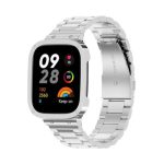 Για Xiaomi Redmi Watch 3    2 σε 1    Μεταλλική ζώνη ρολογιών τριών χαντρών με πλαίσιο ρολογιού (ασημί)