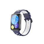 Για Huawei Watch Fit 2 Δίχρωμη διάτρητη ζώνη ρολογιών σιλικόνης (μπλε+λευκό)