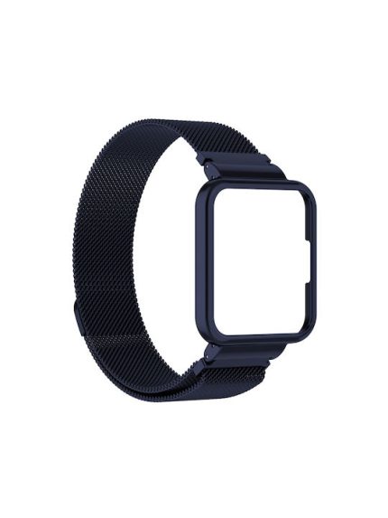 Για Xiaomi Redmi Watch 2 Lite   2 in 1 Milano Metal Watch Band με πλαίσιο ρολογιού (μπλε)