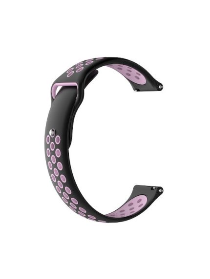 For Huami Amazfit Youth Edition Two-tone Silicone Watch Band(Black Pink)