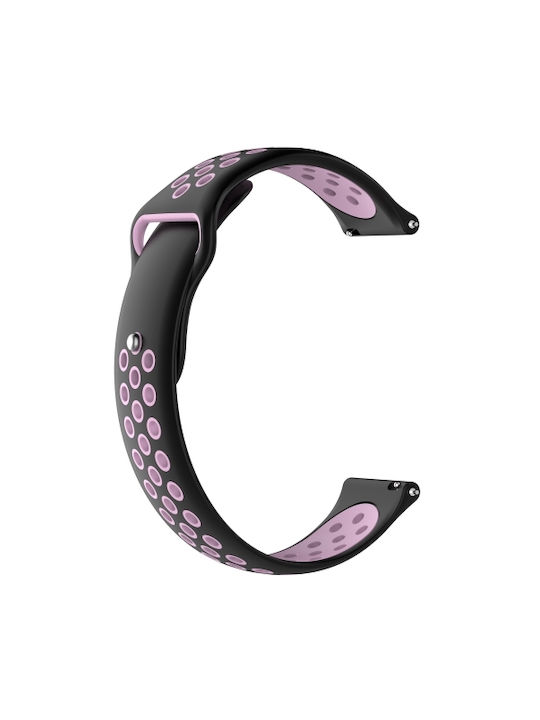 2c0d1a49-2f3e-4e62-80dd-9070066798fd_0.jpg For Huami Amazfit Youth Edition Two-tone Silicone Watch Band(Black Pink) - Image 1