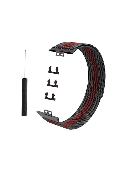 2d8c9229-e3f1-4b6b-bea4-9e11819cf4c9_0.jpg Για Huawei Watch Fit Milanese Watch Band (Μαύρο κόκκινο) - Image 1