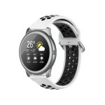 For Xiaomi Haylou Solar LS05 Two-tone Silicone Watch Band, Size: 22mm(White Black)